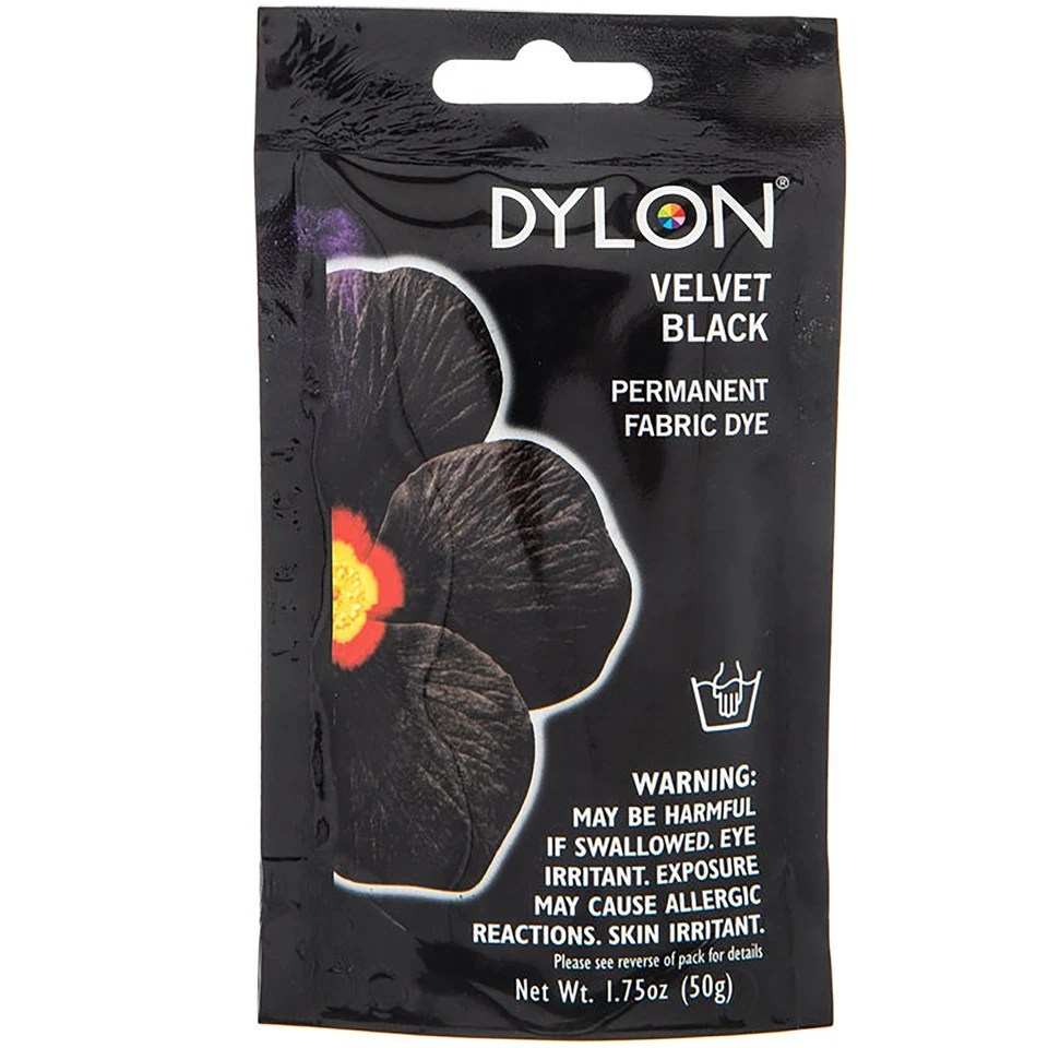 Tinte permanente para ropa de tela Dylon, 1,75 onzas, terciopelo negro, paquete de 12 Foto 2 de 4