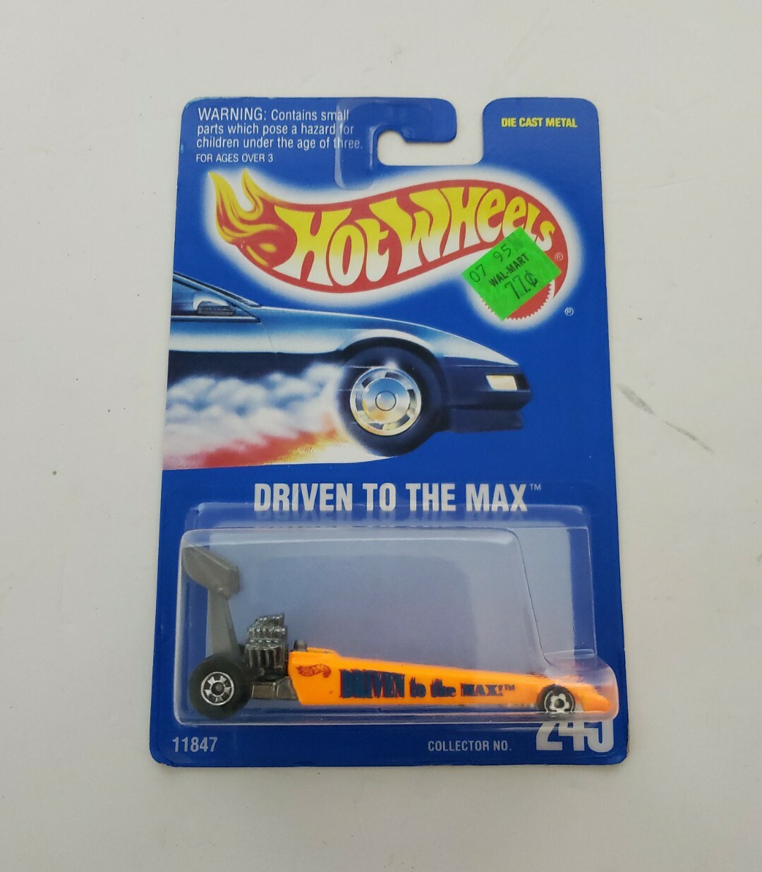 Hot Wheels Driven to the Max #245 1991 Orange Collectible Car