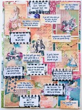 Alice In Wonderland Junk Journal Kit, Alice Scrapbook Supplies, cards, quotes
