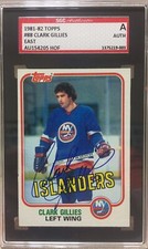 d2022 NEW YORK ISLANDERS signed CLARK GILLIES 1981-82 Topps HOF AUTHENTICATED