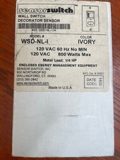 Sensor Switch WSD-NL-I Ivory Wall Switch Motion Sensor with Night Light