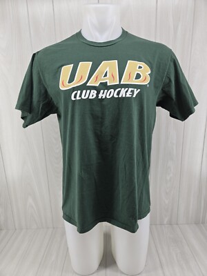 UAB Blazers Shirt Large Adult Green Hockey Club Short Sleeve