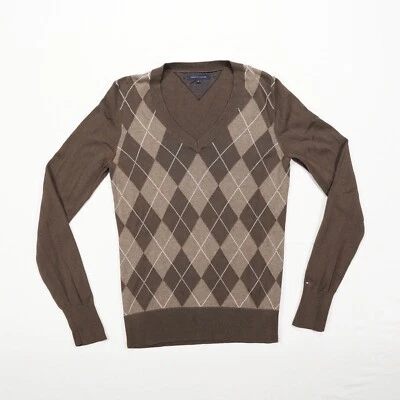 TOMMY HILFIGER Herren Pullover Gr. M braun beige langarm Pulli 100% Baumwolle - Bild 1 von 4