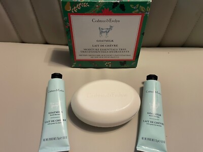 3pc Crabtree & Evelyn Goatmilk Bar Soap & Hand Therapy Set Discontinued
