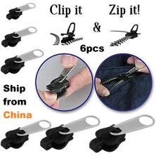 6X UNIVERSAL Zipper Repair Kit Replacement in 3size FIX DIY Adjustable Buckle
