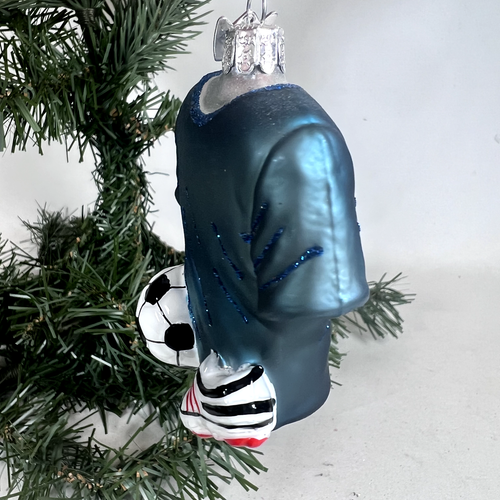 Kurt Adler Soccer Jersey Glass Ornament Shield Sports Noble Gems Futball 3.5" - Picture 6 of 8