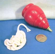c1950s Wood TOP w/ String - Toy in Original Package - NOS Vintage