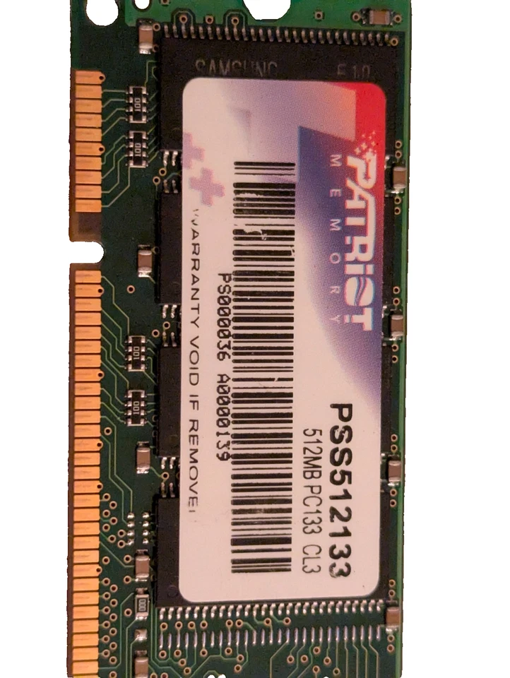Patriot 512MB PC133 SDRAM Desktop Memory (PSS512133) – 168-Pin CL3 - Image 2 of 3