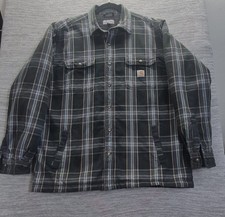 Heavy Duty Men's Carhartt Green Plaid Lined Jacket Size XL