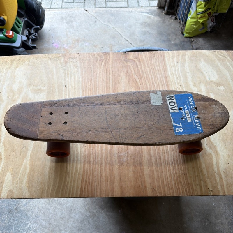 "PRO CLASS" Track Force Skateboard & TRUCKS w/ ORANGE Powerflex Wheels 1970's