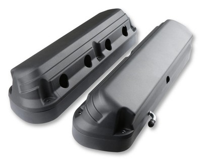 Holley 241-187 2-Piece LS Fox 5.0 Style Aluminum Valve Covers - Satin Black