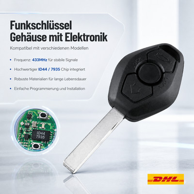 J119 Ersatz-Funkschlüssel 433MHz 3 Tasten ID44 Chip Batterie Für BMW PKW Reihe