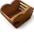 Handcrafted Wood box Organizer Tray, Small Slatted heart Organizer Bin Crate — photo 4