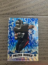 Bijan Robinson 2023 Leaf Prized Metal Rookie Blue /20 RC Falcons