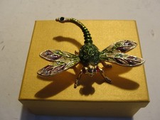 PORCELAIN HINGED DRAGON FLY TRINKET BOX ***W/ ORIGINAL BOX