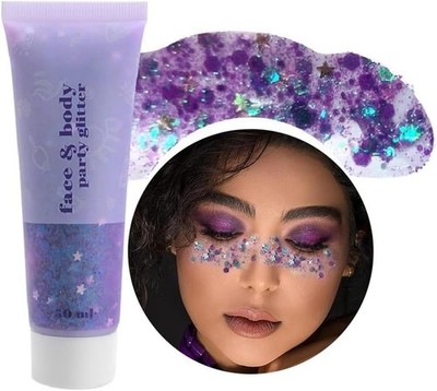 Körper Glitter Gel, Gesicht Glitter Body Gel Pailletten Shimmer flüssiger L