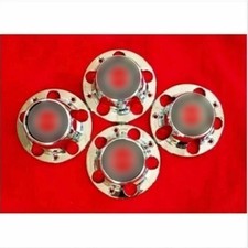 4pcs 1981-1996 Wheel Center Caps Fits Ford F150 Bronco Chrome Red 5 Lug