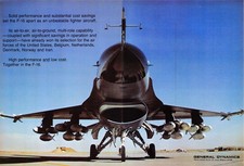 F-16 Fighter Jet General Dynamics Cost Savings High Performance Vtg Mag Print Ad