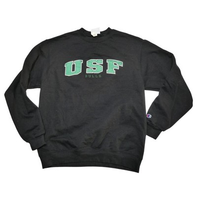 USF Bulls Sweatshirt Mens Large Black NCAA College Champion Crewneck Pullover