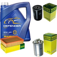Inspektionspaket 5L Mannol Defender 10W-40 FüR VW Caddy II Kasten 1.9 SDI Seat
