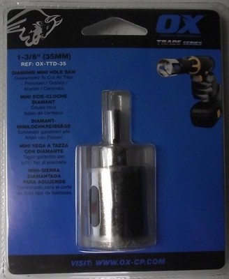 OX Tools OX-TTD-35 1-3/8'' Diamond Mini Hole Saw Round Shank