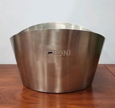 PERONI  ITALY  Metal Ice Bucket  Recessed Handles  DOUBLE SIDED 12 x 7.5 Barware