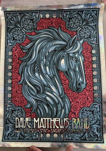 Dave Matthews Band Warehouse Premium Package Foil Poster Saratoga 7/17/26