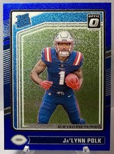2024 Donruss Optic Ja'lynn Polk Rated Rookie Blue Glitter RC #240 Patriots