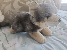 Miyoni By Aurora Gray Wolf Plush Stuffed Animal Toy 10" Standing