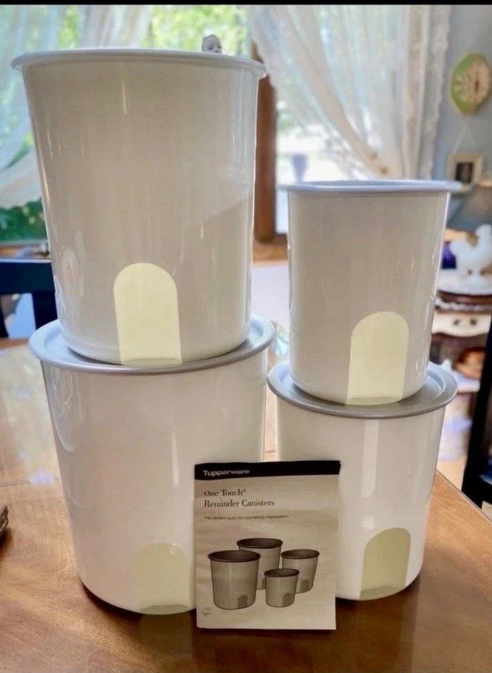 Tupperware 1 touch canister set Grey, New
