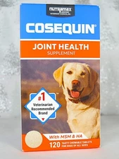 NEW Cosequin Joint Health Supplement For Dogs All Sizes 120 Chewable Tablets MSM