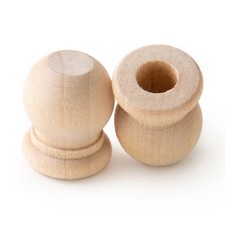 Pinehurst Crafts Wood Dowel Rod Finials, 3/4 Inch Tall with 1/4 Hole,... 