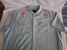 Howler Bros Crosscut Snapshirt S/Sleeve Embroidered Shirt Pearl Snap Mens Large
