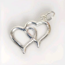 BULK 160pcs Hearts Charms Antique Silver Tone Double- Wedding, Jewelry Making 
