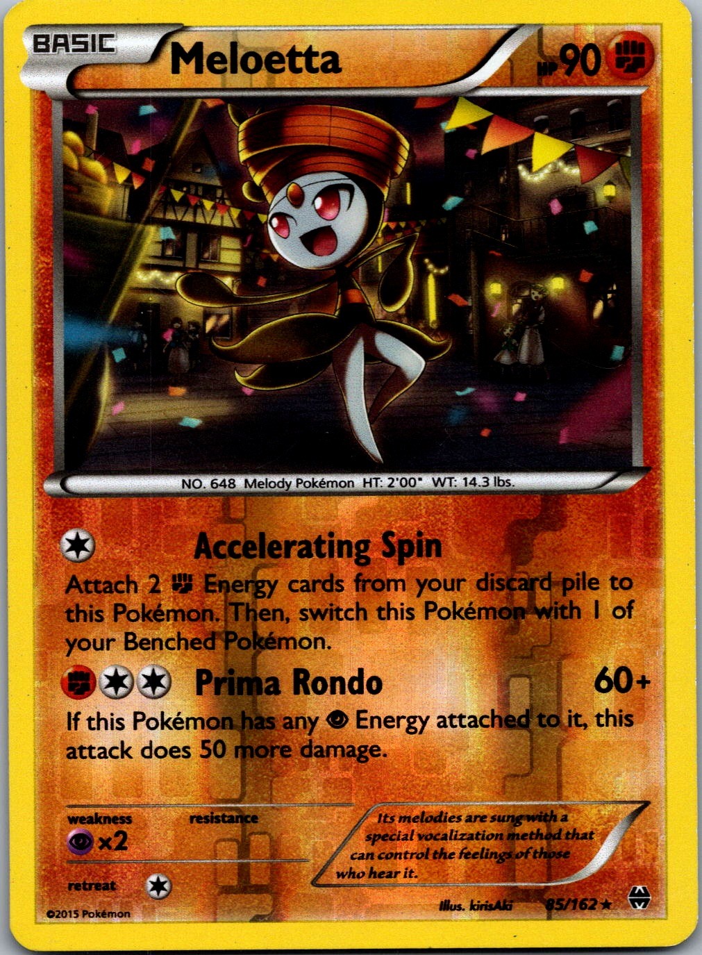 Meloetta 85/162 XY - BREAKthrough Holo Rare Reverse Holo NM/LP