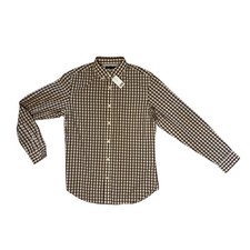 Banana Republic Shirt Mens Medium NEW Soft Wash Slim Fit Brown Plaid Long Sleeve