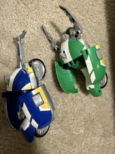 Vintage Beetleborgs Transforming Bikes: Blue Stinger, Green Hunter-Set Of Two