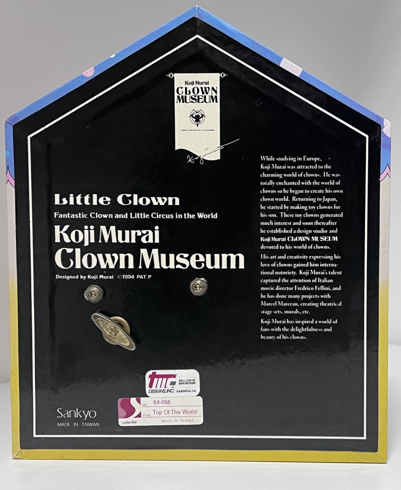 1994 Koji Murai Fantastic Little Clown - Circus SANKYO Animated Music Box Works
