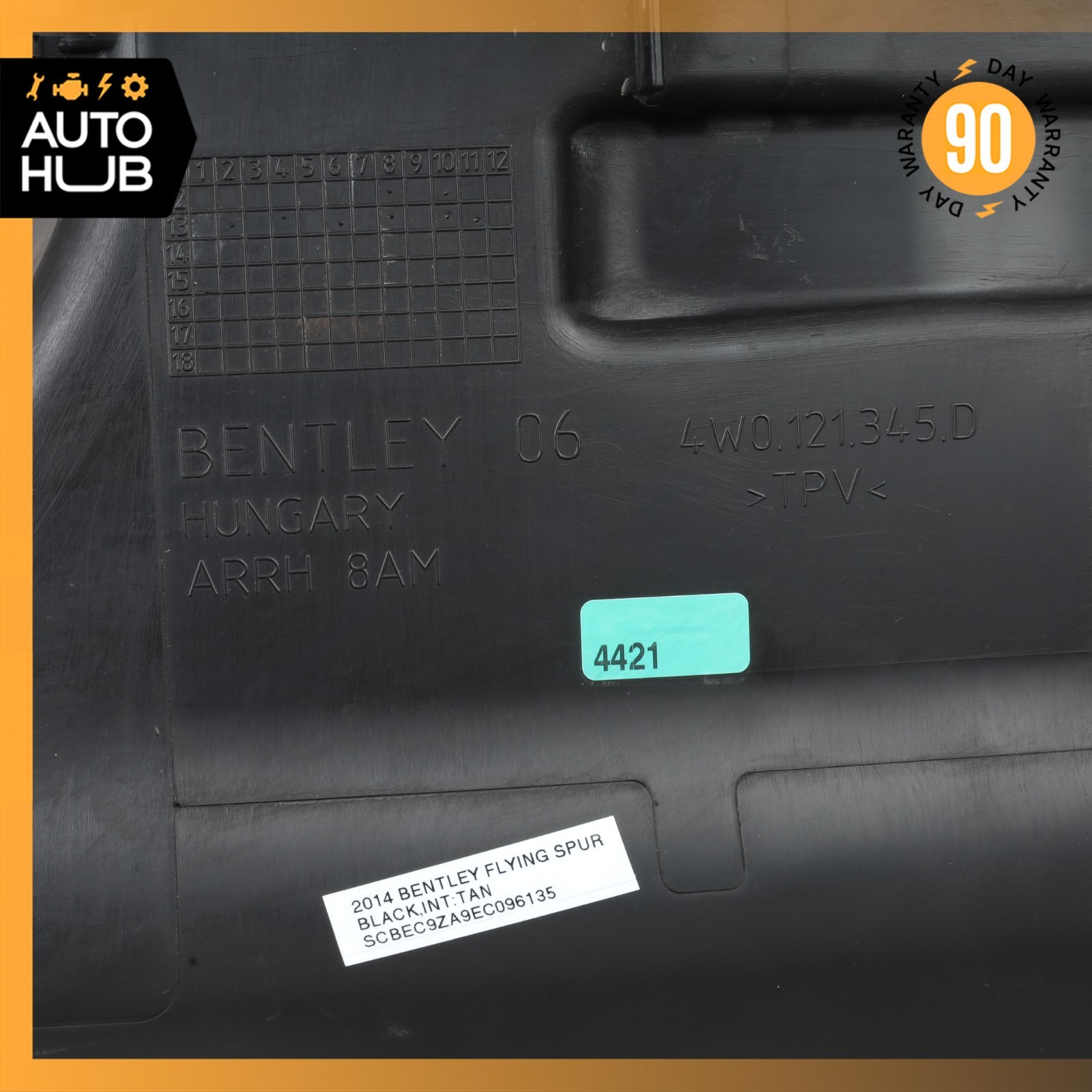 14-18 Bentley Flying Spur 6.0L Left Air Cooler Radiator Duct 4W0121345C OEM 40k