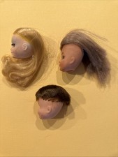3 Vintage Fashion Doll Heads Only