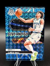 2024-25 Panini Mosaic - Give and Go LaMelo Ball #13 Reactive Blue Mosaic /99
