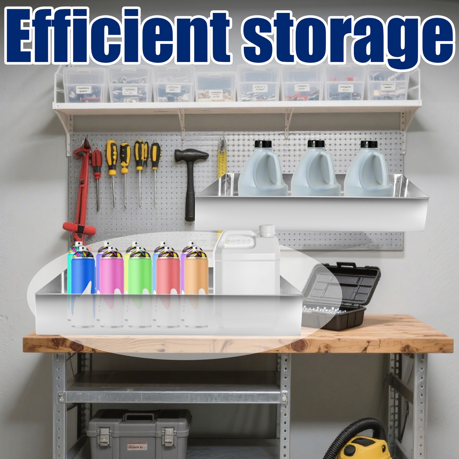 Utility Fuel Jug Rack Holder Shelf 46" Fit 4 Five Gallon Jugs For Trailer Shop