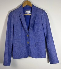 J.Crew Schoolboy Blazer Blue Linen Button Preppy Quiet Luxury Office Capsule 4