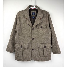 Baby Gap Toddler Boys 5 Years Wool Blend Herringbone Tweed Blazer Jacket Brown