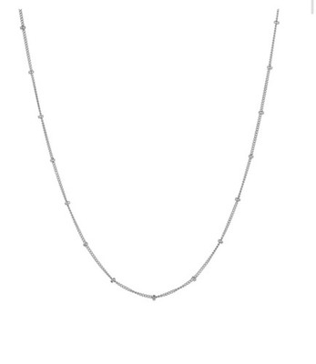 Michelle James Satellite Sterling Silver Station Bead Necklace - 16 . Never Worn