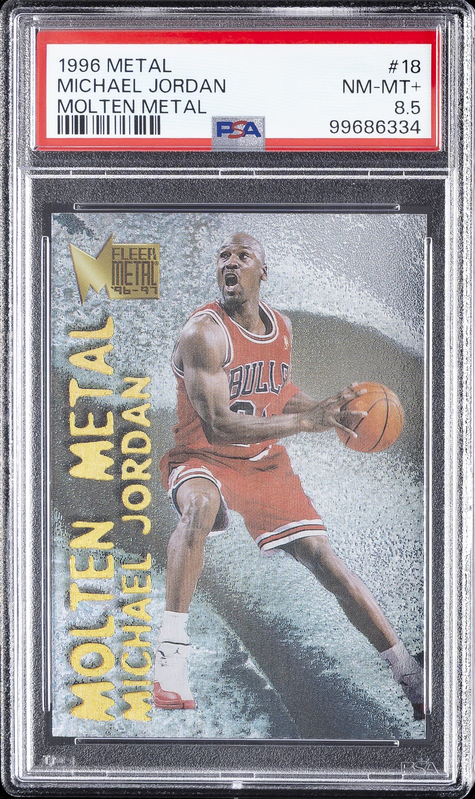 1996 METAL MOLTEN METAL #18 MICHAEL JORDAN PSA 8.5
