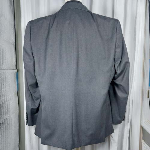 Stafford Travel Suit Charcoal Gray Wool Poly Classic Fit 46S Slacks 38x32 MINT - Picture 13 of 15