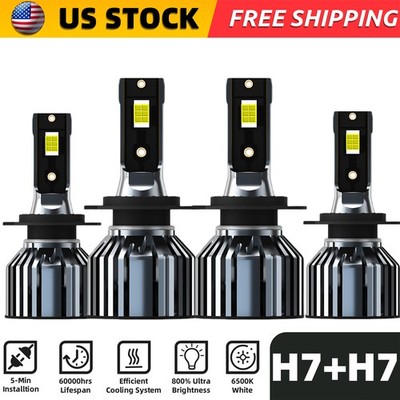 For Benz ML500 2002-2005 LED Headlight High Low Beam Bulbs Kit 6500K Bright