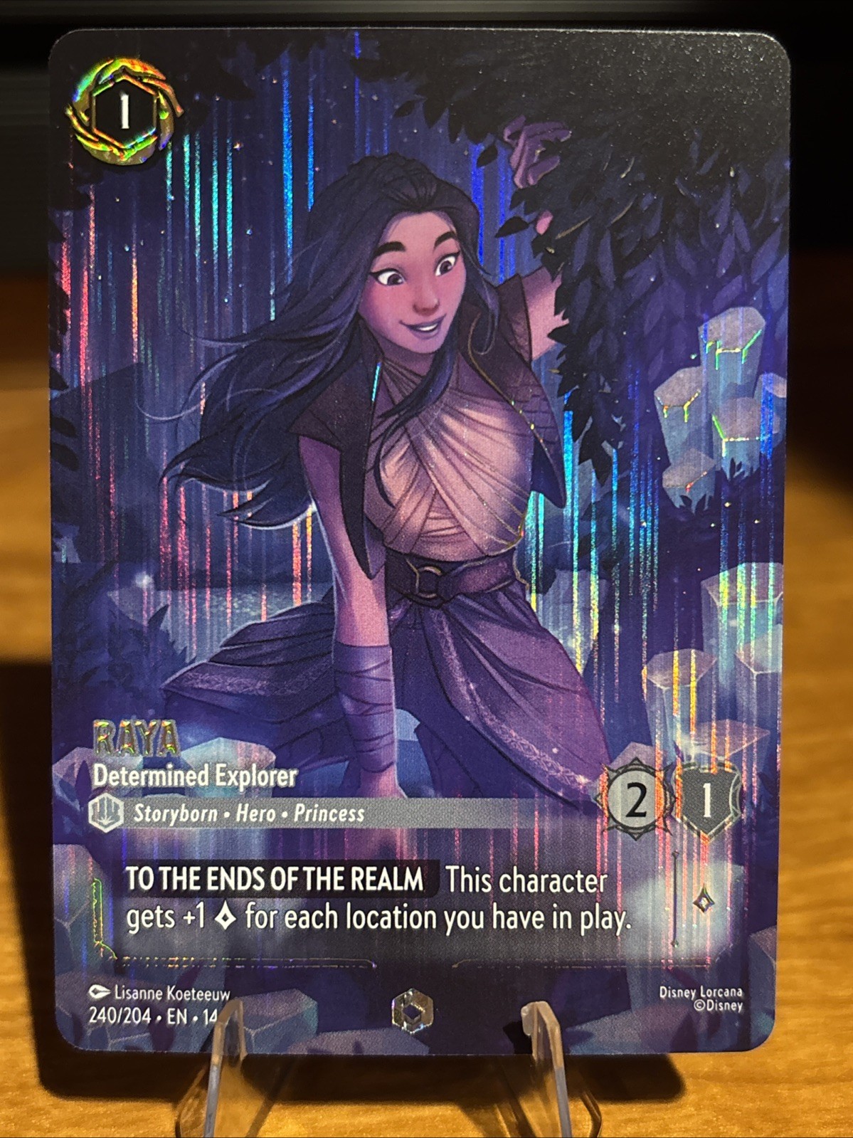 Disney Lorcana Hyperia City Raya - Determined Explorer Enchanted 240/204 Foil