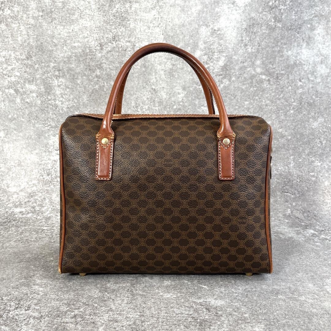 Celine Macadam Mini Boston Bag Brown PVC Leather Vint… - Gem